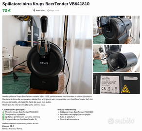 Spillatore per birra Krups BeerTender VB641810