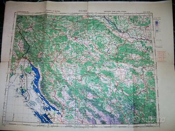 Grande cartina Fiume 1942, War Office WW2