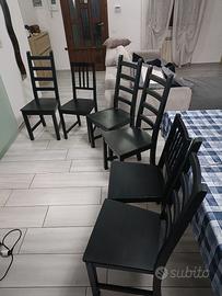 7 SEDIE IKEA LEGNO NERO