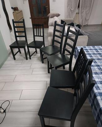 7 SEDIE IKEA LEGNO NERO