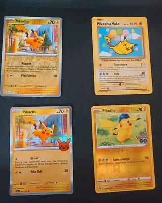3 carte Pokémon Pikachu ITA-eng