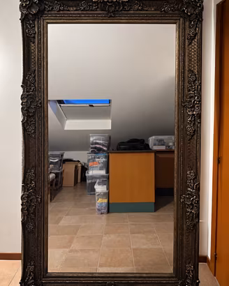 Specchio grande 124x214 cm, cornice in legno