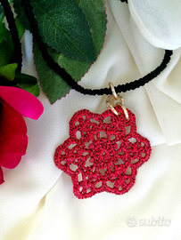 Collana bijoux accessori donna crochet uncinetto