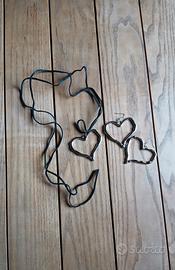 parure a cuori color argento 