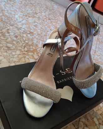 Scarpa da cerimonia-argento con brillantini - nr38