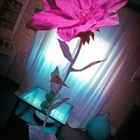 fiore gigante rosa con stelo removibile bianco 