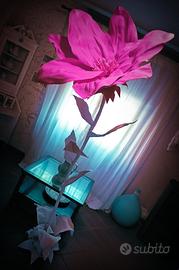 fiore gigante rosa con stelo removibile bianco 