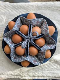 Cestino porta uova/pane in tessuto