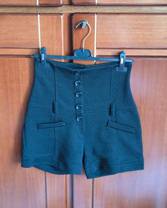 Pantaloncini vita alta nero M