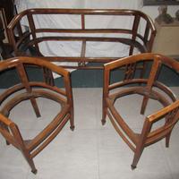 Divano  poltrone   salotto Legno Vintage Epoca