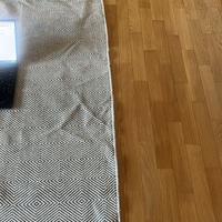 Tappeto in cotone da casa a righe verde e bianche