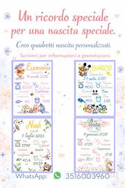Quadretti nascita personalizzati