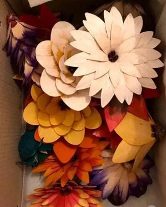 36 fiori in legno