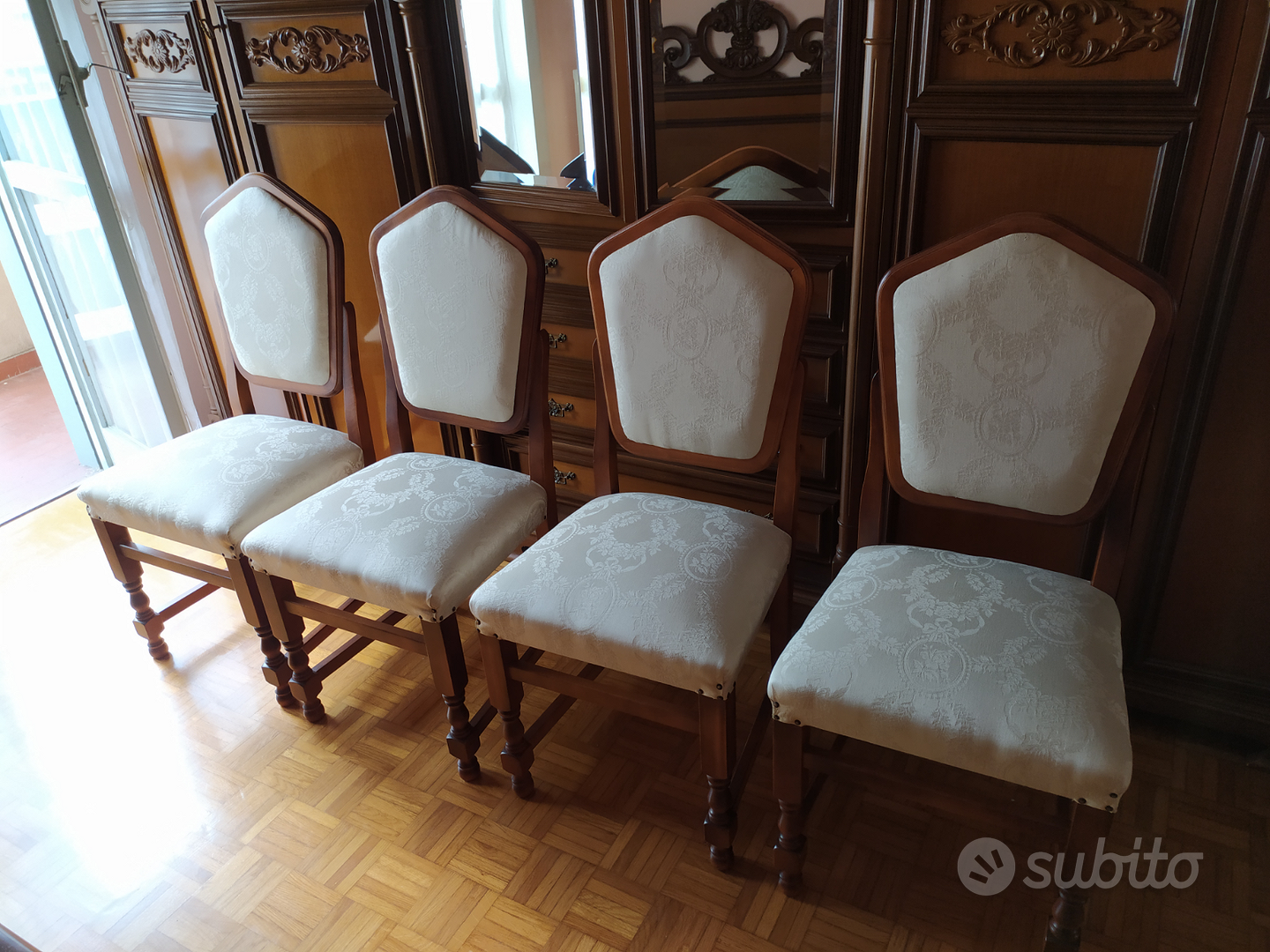 6 sedie in legno imbottite classiche - Arredamento e Casalinghi In