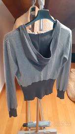 cardigan con cappuccio, grigio.