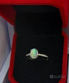anello opale australiano argento925 