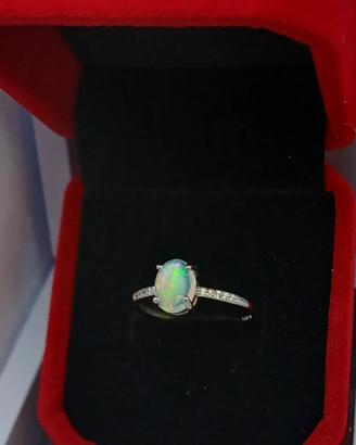 anello opale australiano argento925 