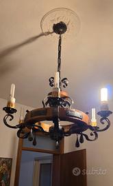 lampadario in legno