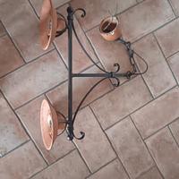 lampadario in cotto e ferro battuto
