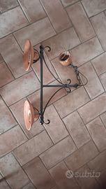 lampadario in cotto e ferro battuto