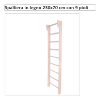 Spalliera in legno 230x70 cm con 9 pioli