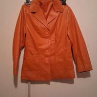 giacca elegante in vera pelle arancione