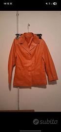 giacca elegante in vera pelle arancione