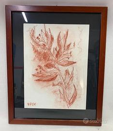 Quadro disegno con cornice 43x35x1,5 cm