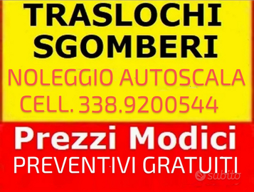 Traslochi-sgomberi-noleggio autoscala e furgoni