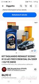 kit tagliando renault scenic 3 1.5 dci 110cv 81 kw