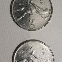 Moneta da 50 lire del 1967 e 1979.