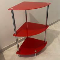 Mobiletto angolare in vetro