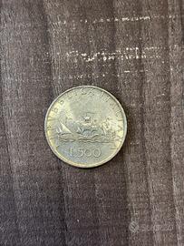 Moneta 500 lire argento caravelle