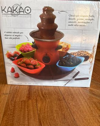 Fontana di cioccolato KAKAO con ciotole colorate
