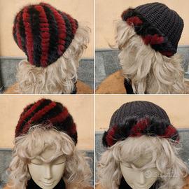 Caldo Cappello Reversibile Lana e Pelliccia Visone