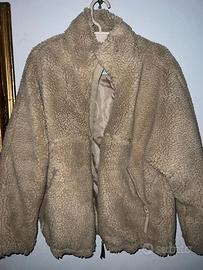 Giacca teddy Bershka beige unisex tg S nuova