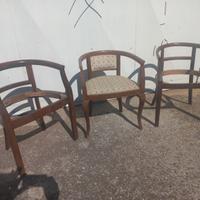 Tre sedie a pozzetto art decò