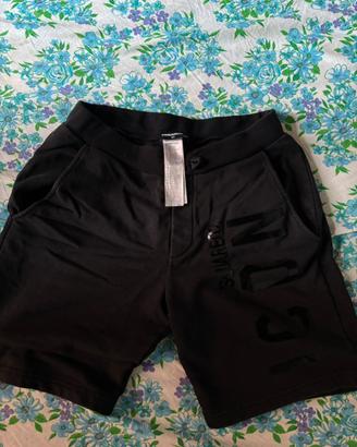 Pantaloncini dsquared2 neri con logo