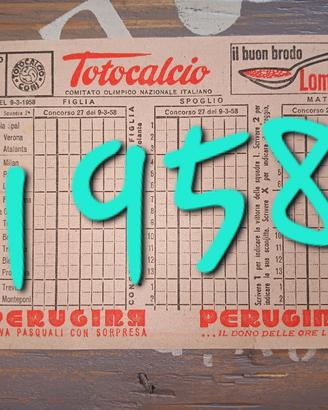 Schedina Totocalcio concorso n. 27 del  1958
