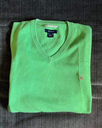 Maglione GANT con Scollo a V Taglia L(100% Cotone)