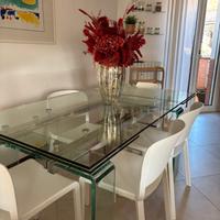 Tavolo CHATEAU D'AX in Cristallo e Acciaio