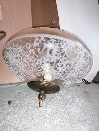 Lampadario anni 60 in vetro 