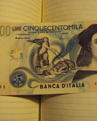 cartamoneta lire 500000 raffaello