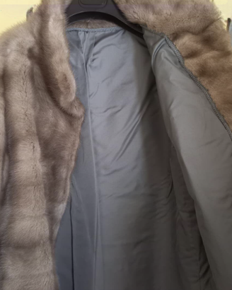 Elegante giacca bolero in visone selvaggio argenta