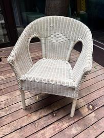 Poltrona da esterno in rattan/vimini bianco