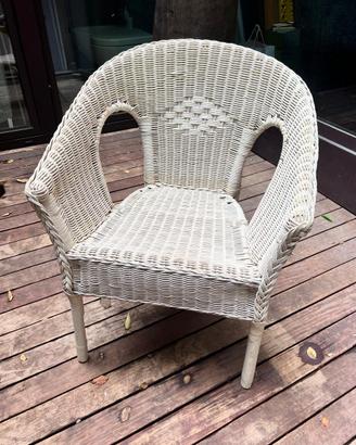 Poltrona da esterno in rattan/vimini bianco