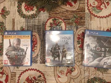 God of war ragnarök,The witcher3 e Ghost ps4