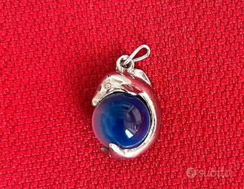 Ciondolo Delfino con Sfera Blu - Charm