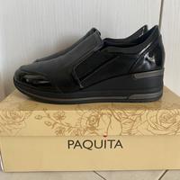 Mocassini neri donna con zeppa n 39 Paquita