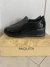 Mocassini neri donna con zeppa n 39 Paquita